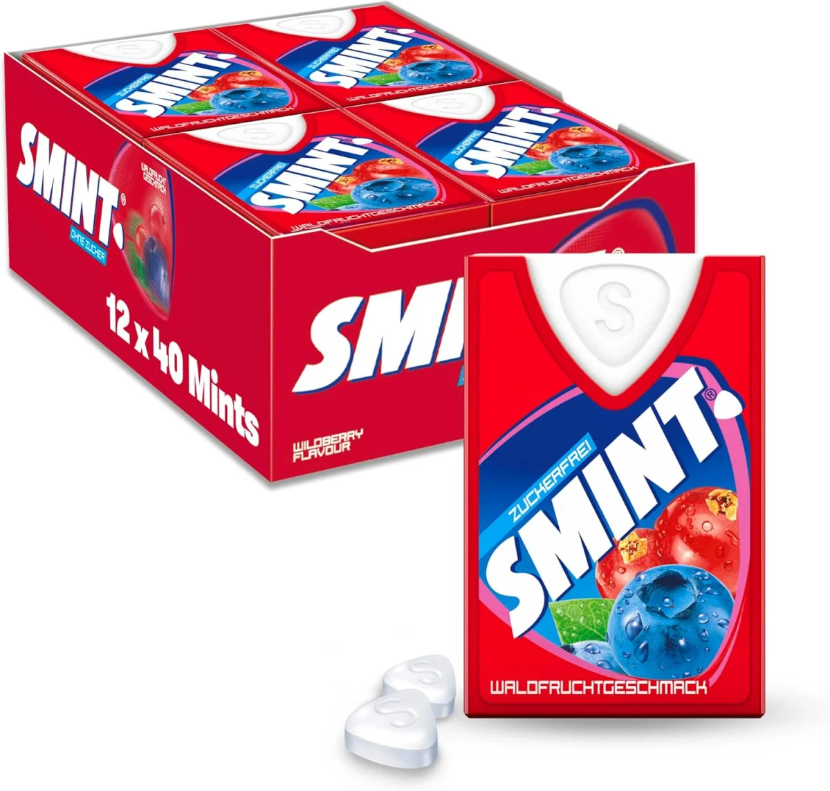 Smint Waldfrucht (12 Dispenser mit je 40 Wildberry-Pastillen)