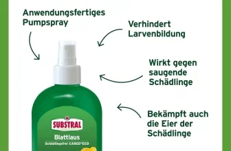 Grüne Flasche Substral Blattlaus Schädlingsfrei CAREO ECO mit Text zu Anwendung und Wirkung