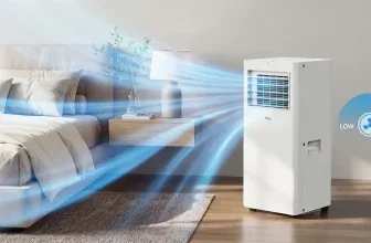 Mobiles Klimagerät TCL P09F4CW1 mit Abluftschlauch und Fernbedienung