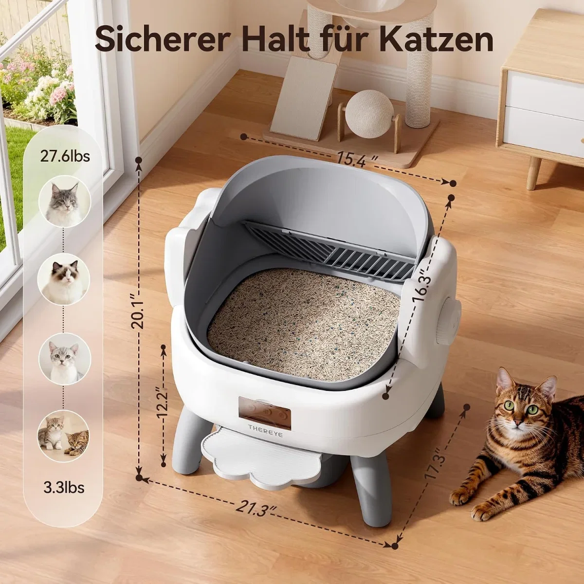Thereye Selbstreinigende Katzentoilette (mit Einstiegstufe)