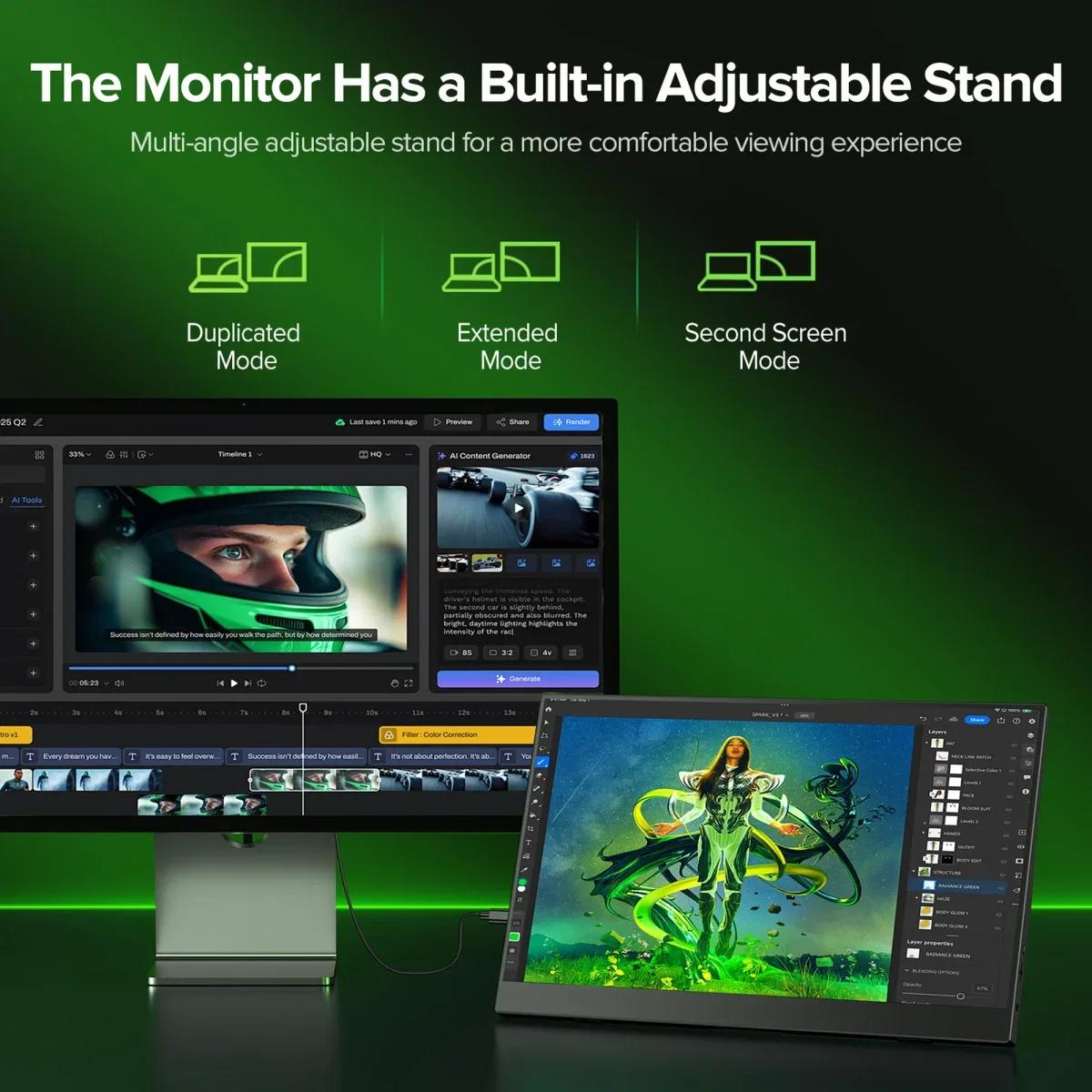 UPERFECT tragbarer Laptop-Monitor 15,6‑Zoll