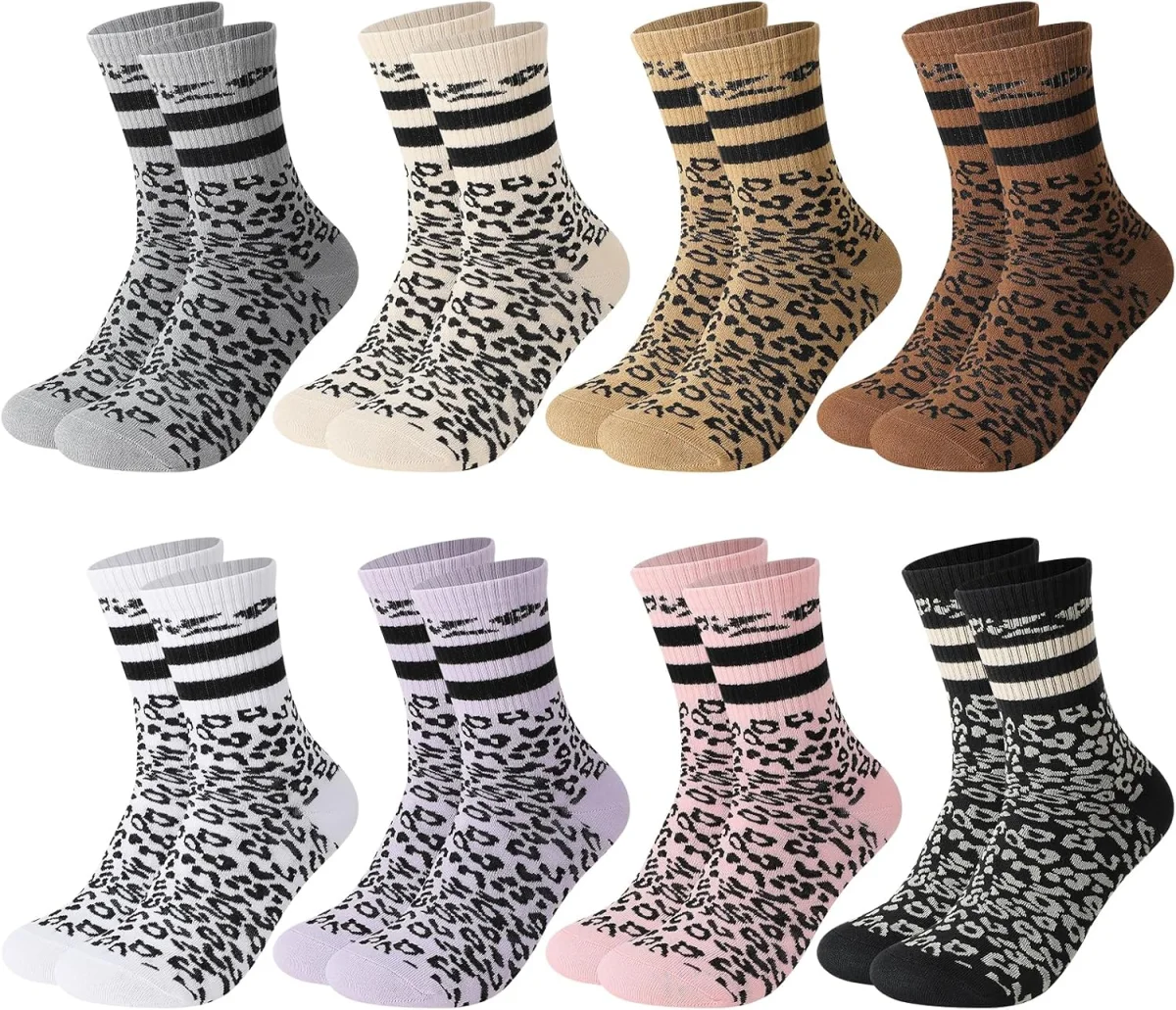 Utensilsto 6 Paare Socken Damen Leopard (Baumwoll Tennissocken)