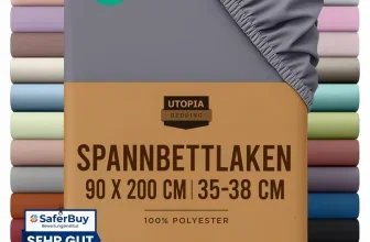 Utopia Bedding Spannbettlaken grau, 90x200cm, 100% Polyester, OEKO-TEX und SaferBuy Siegel