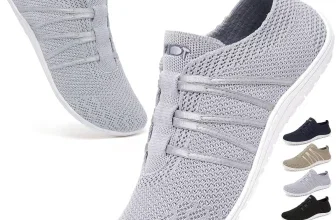 Graue Wizshoe Barfußschuhe aus Mesh mit elastischen Bändern und weißen Sohlen, weitere Farben rechts.