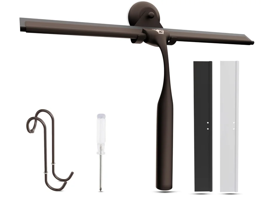 Wunset Superior-Duschabzieher (25 cm ​​Bronze – Abziehern aus Edelstahl Silikon und Gummi)