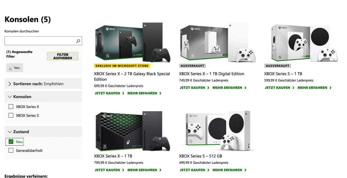 Neue Xbox Preise für Deutschland