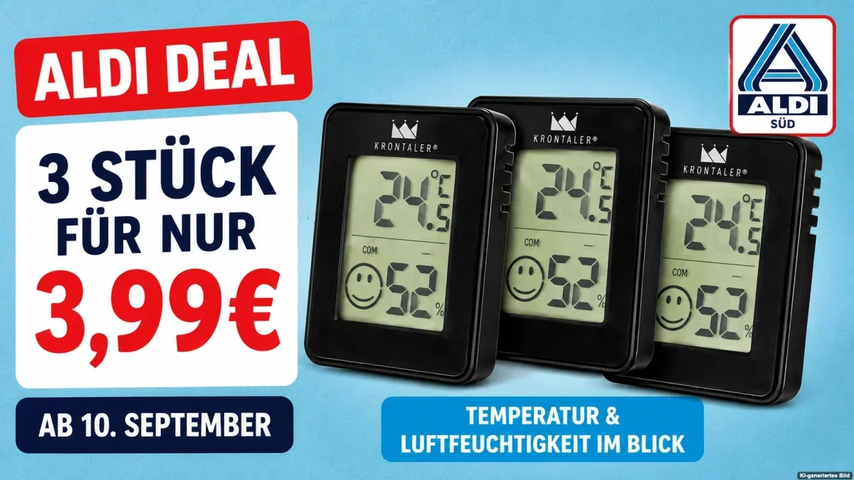 Drei Krontaler Thermo-Hygrometer zum Aldi-Süd-Angebot für 3,99 Euro