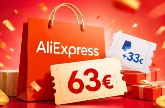 Rote Shoppingtasche mit Rabattcoupons und blauem Zahlungselement als Symbolbild zum AliExpress Local Day 2026
