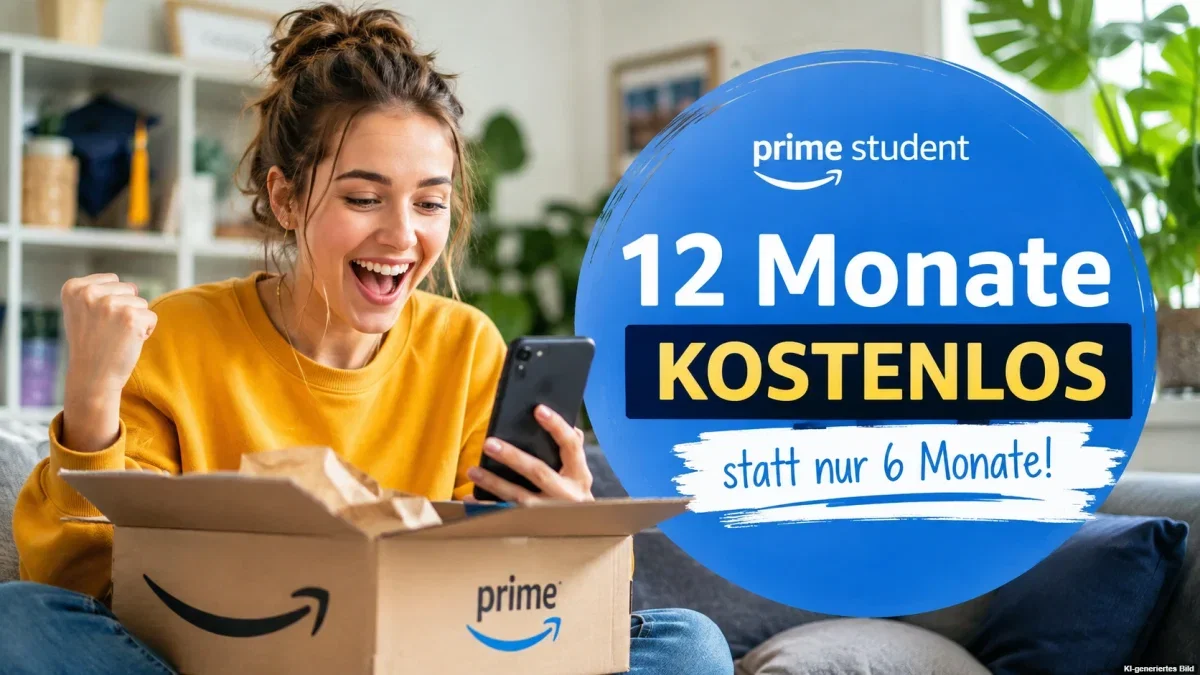 Junge Studentin mit Smartphone und Versandkartons in einer Studentenwohnung