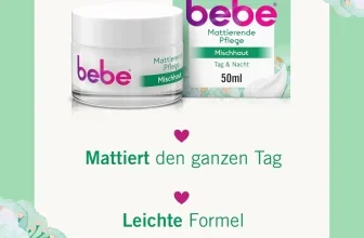 Bebe Mattierende Pflege Gesichtscreme 50ml mit Box und Text 'Mattiert den ganzen Tag'