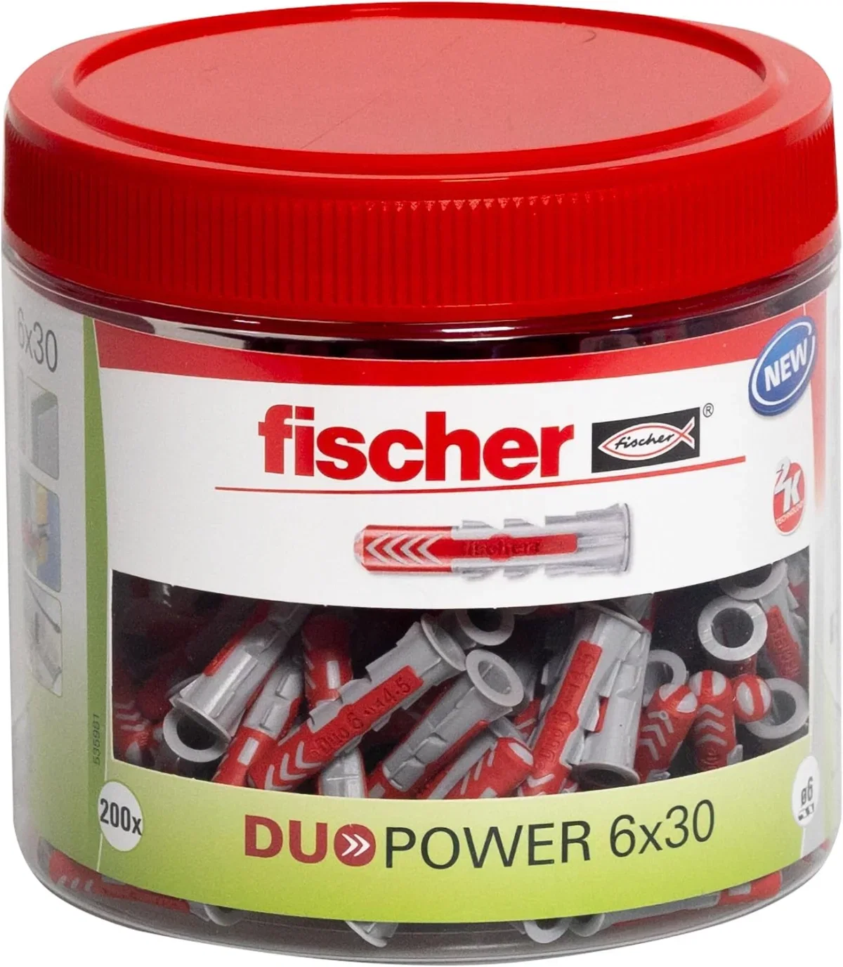 fischer DuoPower handliche Runddose 6×30 (mit 200 Universaldübeln)
