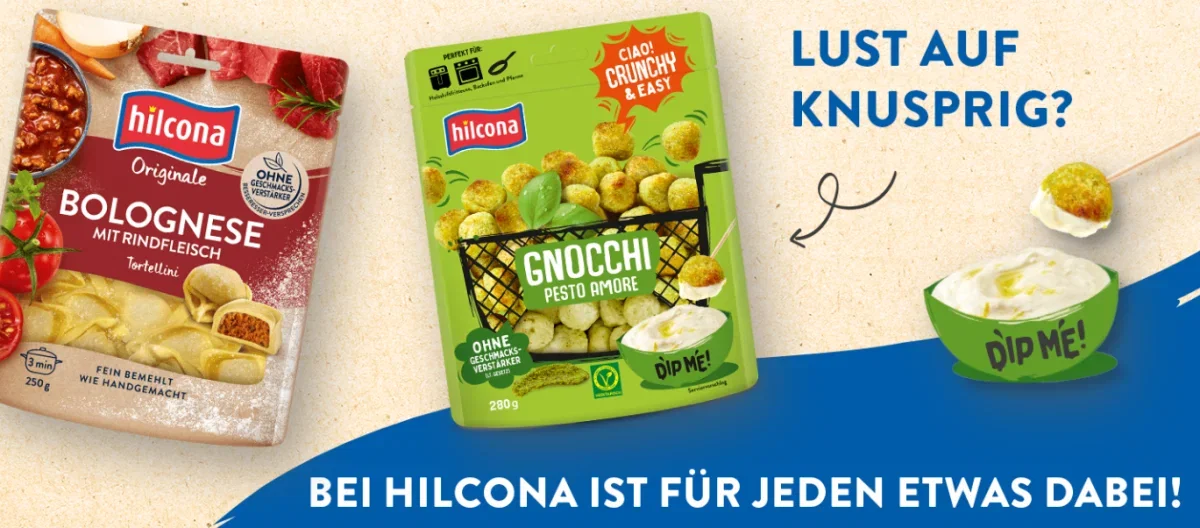 Hilcona Gratis Testen: Pasta und Gnocchi ab 31.08.2026 Kaufpreis per Cashback zurückholen