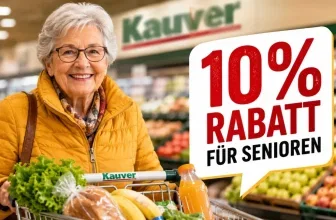 Ältere Kundin mit Einkaufswagen im Supermarkt – Symbolbild zum Seniorenrabatt bei Kauver