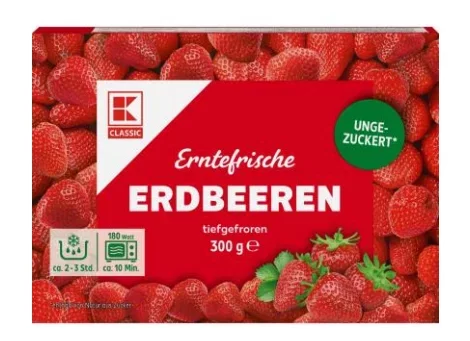 K-Classic Erntefrische Erdbeeren tiefgefroren 300 g vom Kaufland Rückruf betroffen