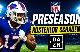 American-Football-Spieler bei einem Preseason-Spiel in einem beleuchteten Stadion