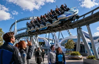 Futuristische Achterbahn im Movie Park Germany beim Star Trek Day 2026