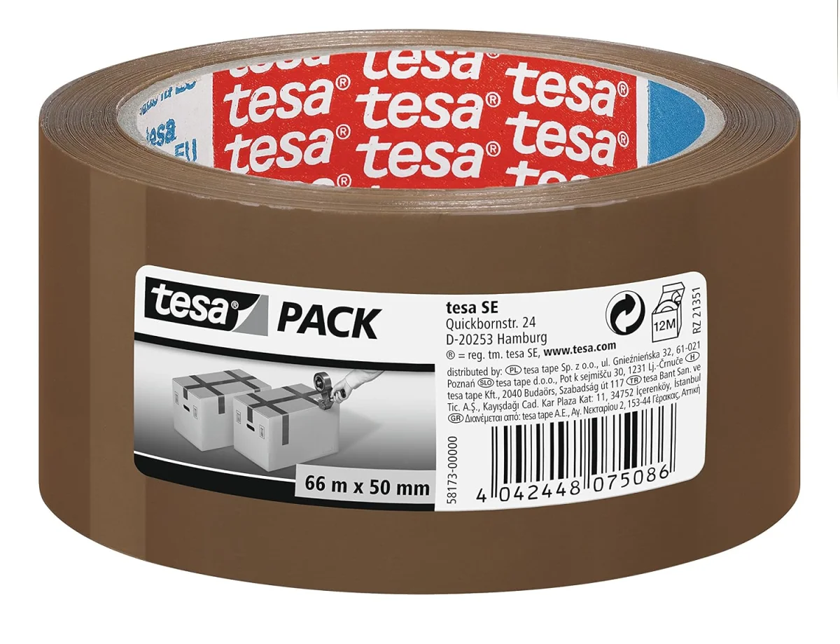 tesa tesapack Standard Paketklebeband (66 m x 50 mm – braun)