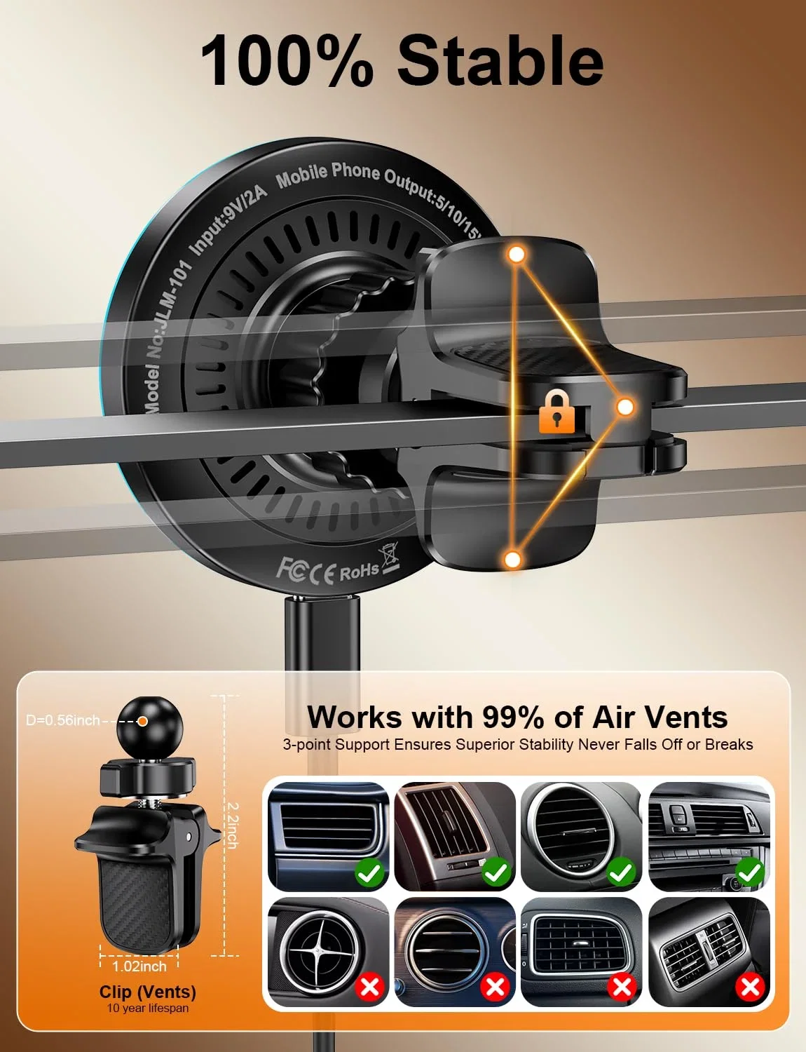 URIACG 360°Mag-Safe Kfz-Handyhalterung mit Ladefunktion