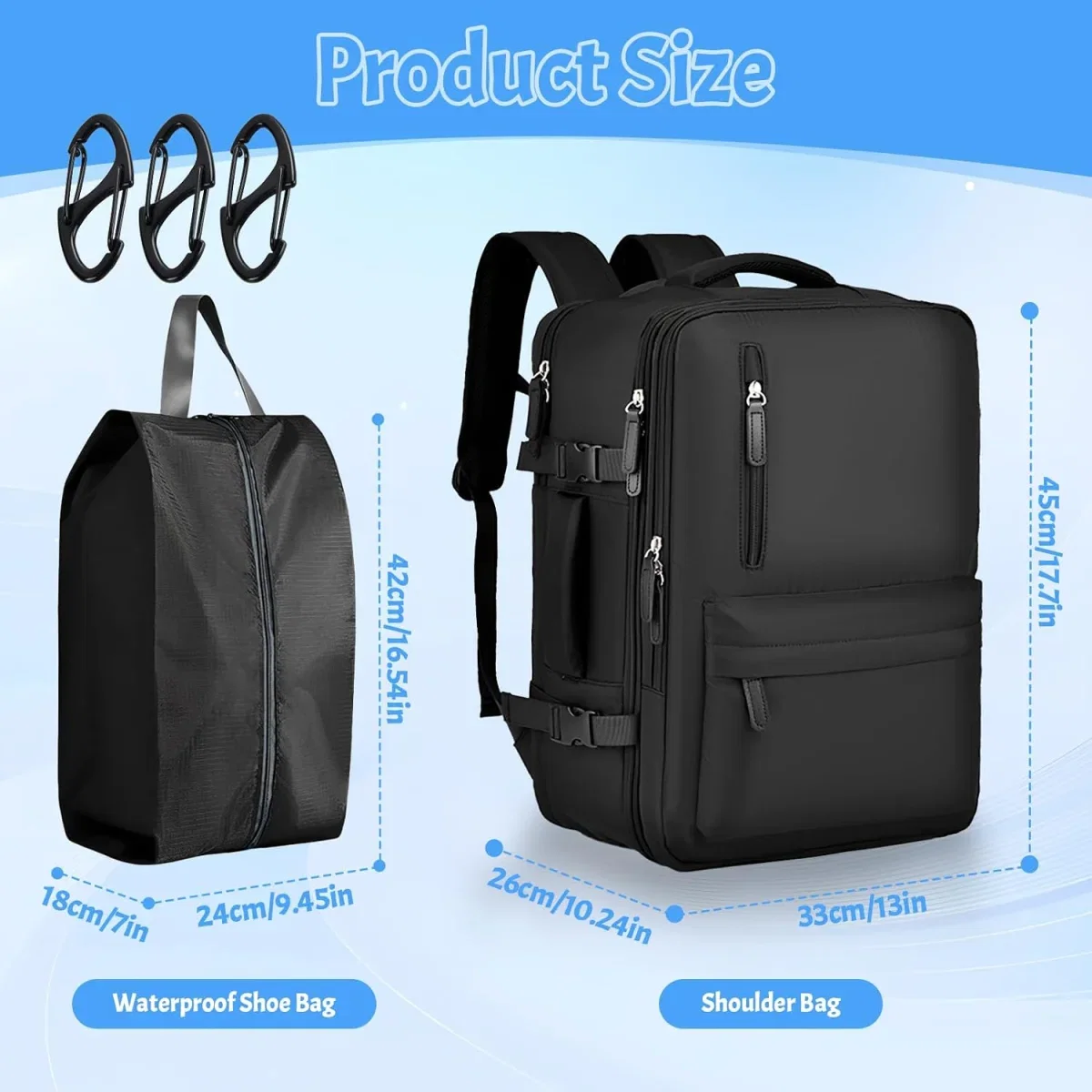 39-Liter-Reiserucksack für Handgepäck und Laptop bis 17,3 Zoll