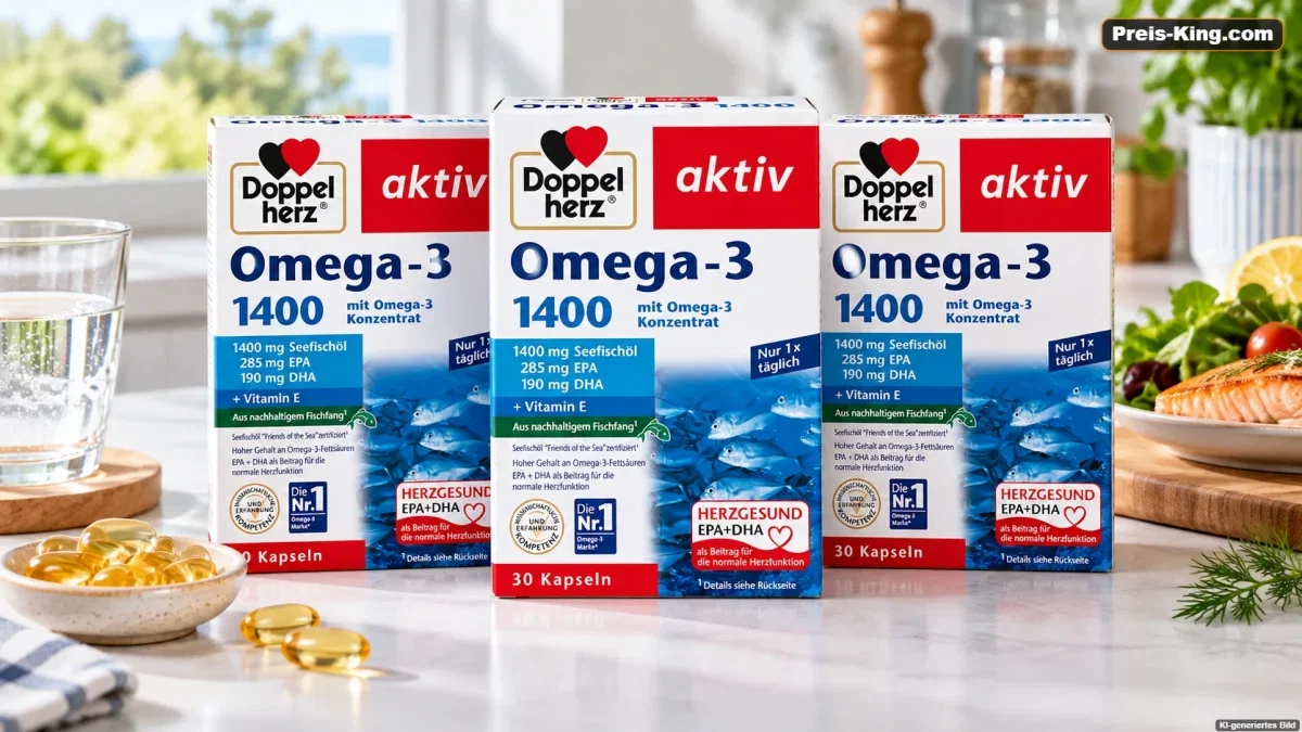 3x Doppelherz Omega-3 1400 mit Omega-3-Konzentrat (30 Kapseln)