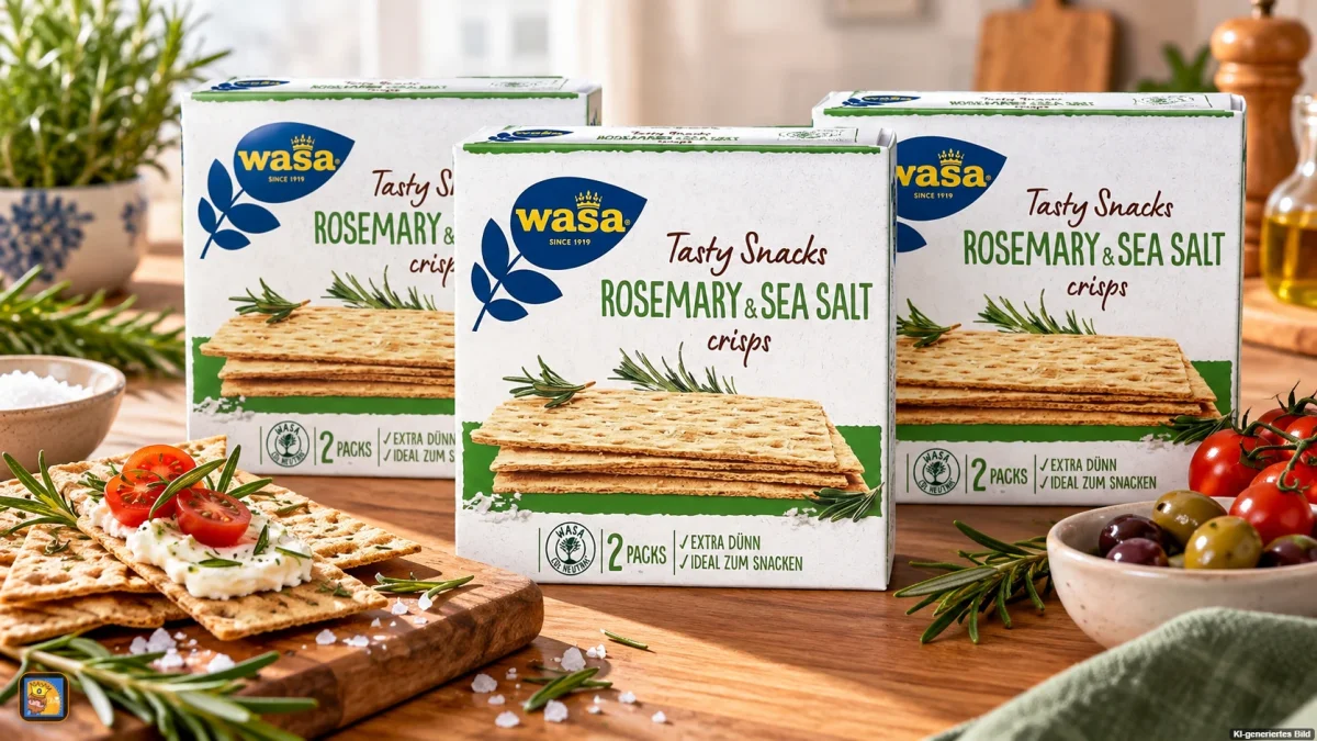 3x Wasa Runder Knuspersnack Rosmarin & Meersalz (190g)