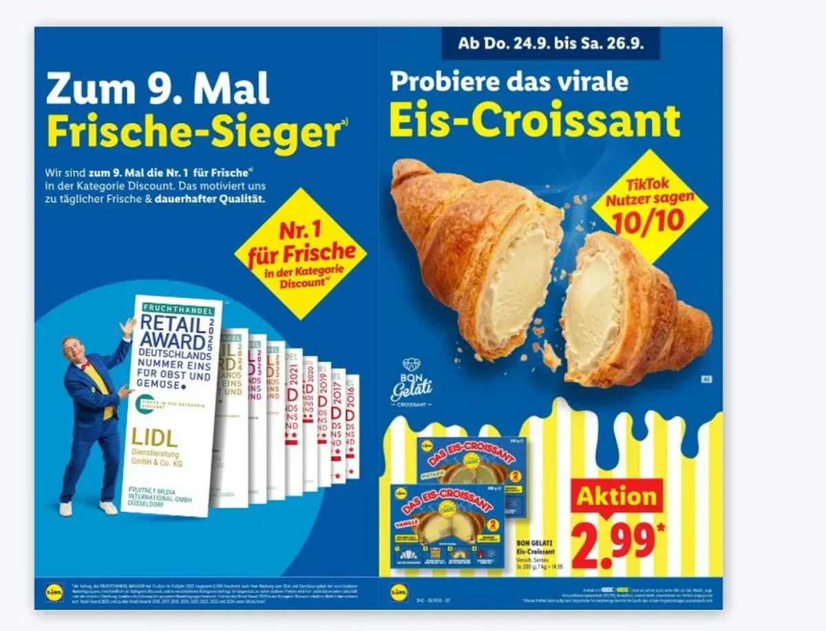 Lidl Prospekt mit Eis-Croissant für 2,99 Euro ab 24. September 2026