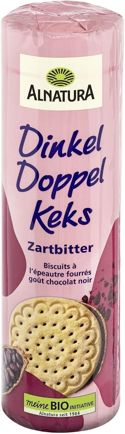 4x Alnatura Bio Dinkel Doppelkeks zartbitter