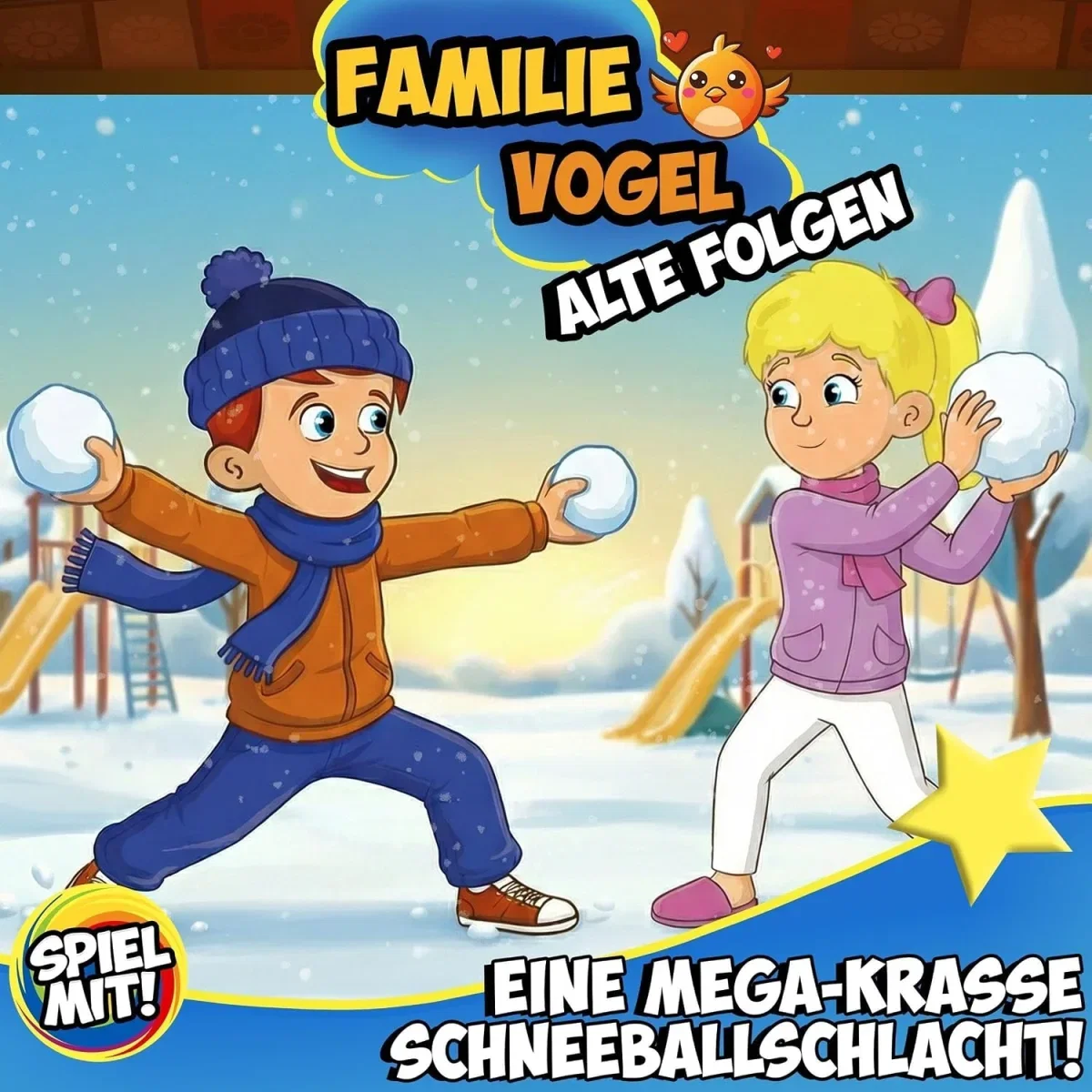 Gratis Hörbuch bei Audible: Eine mega-krasse Schneeballschlacht: Familie Vogel