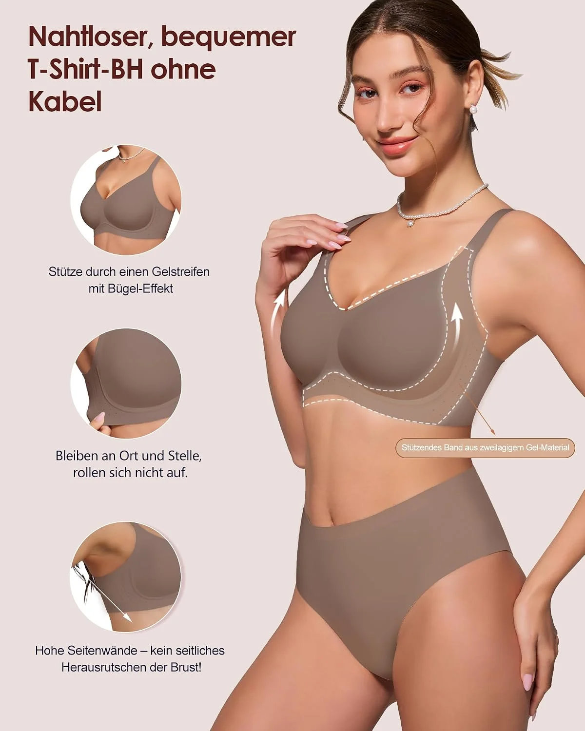 As Fairy Damen BH ohne Bügel Bequemer Nahtloser BH für Alltag