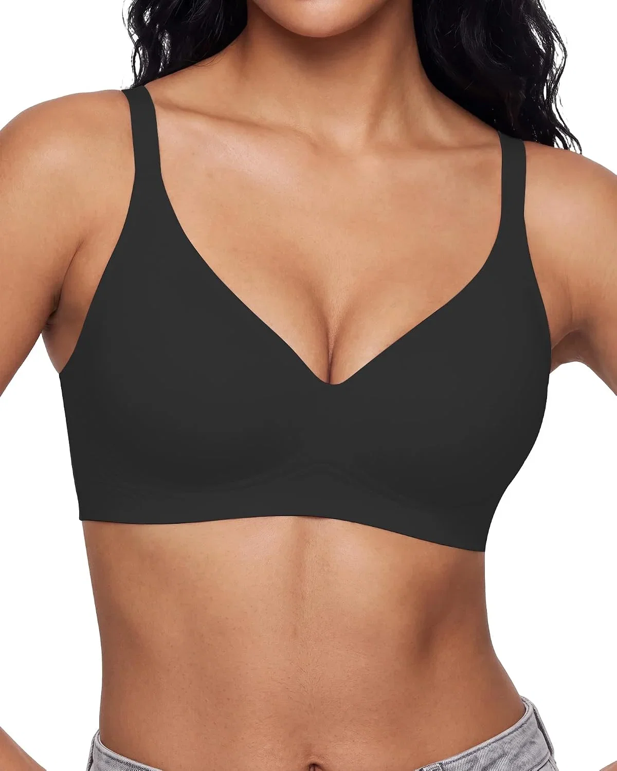 As Fairy Damen BH ohne Bügel V-Ausschnitt Nahtlos Bralette