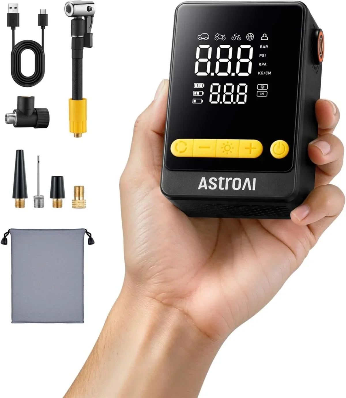 AstroAI Fahrradpumpe Elektrische Luftpumpe 150PSI