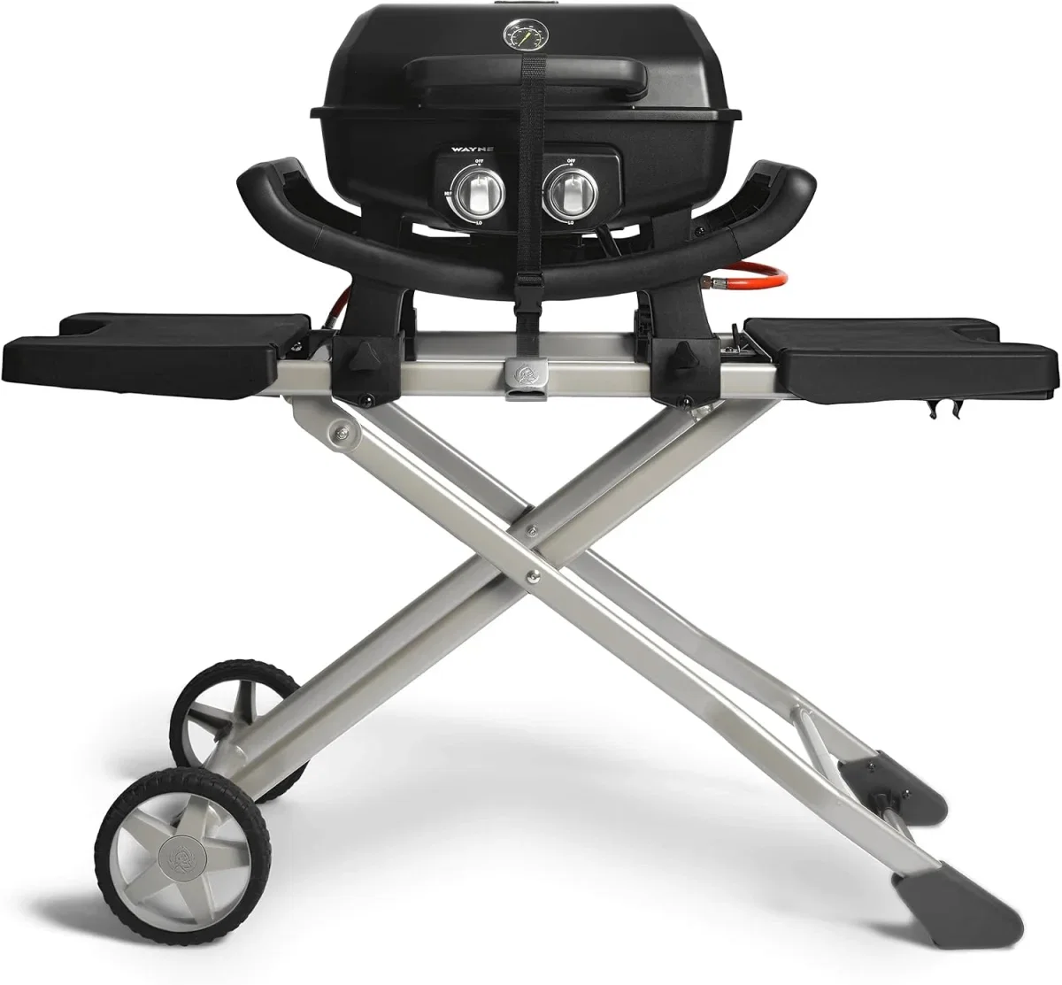 BURNHARD Tragbarer 2-Brenner Gasgrill WAYNE inkl. Rollwagen