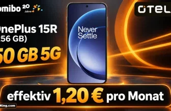 OnePlus 15R 256 GB mit otelo 50 GB 5G Tarif, effektiv 1,20 € pro Monat, Gomibo Logo