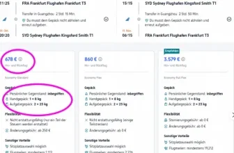 Flugbuchung Frankfurt nach Sydney für 678 Euro mit 46 kg Gepäck