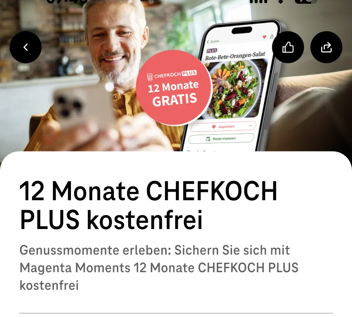 Chefkoch Plus kostenlos – Telekom schenkt Euch 12 Monate
