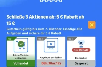 Amazon 5 € Gutschein über eine Belohnungsserie in der App