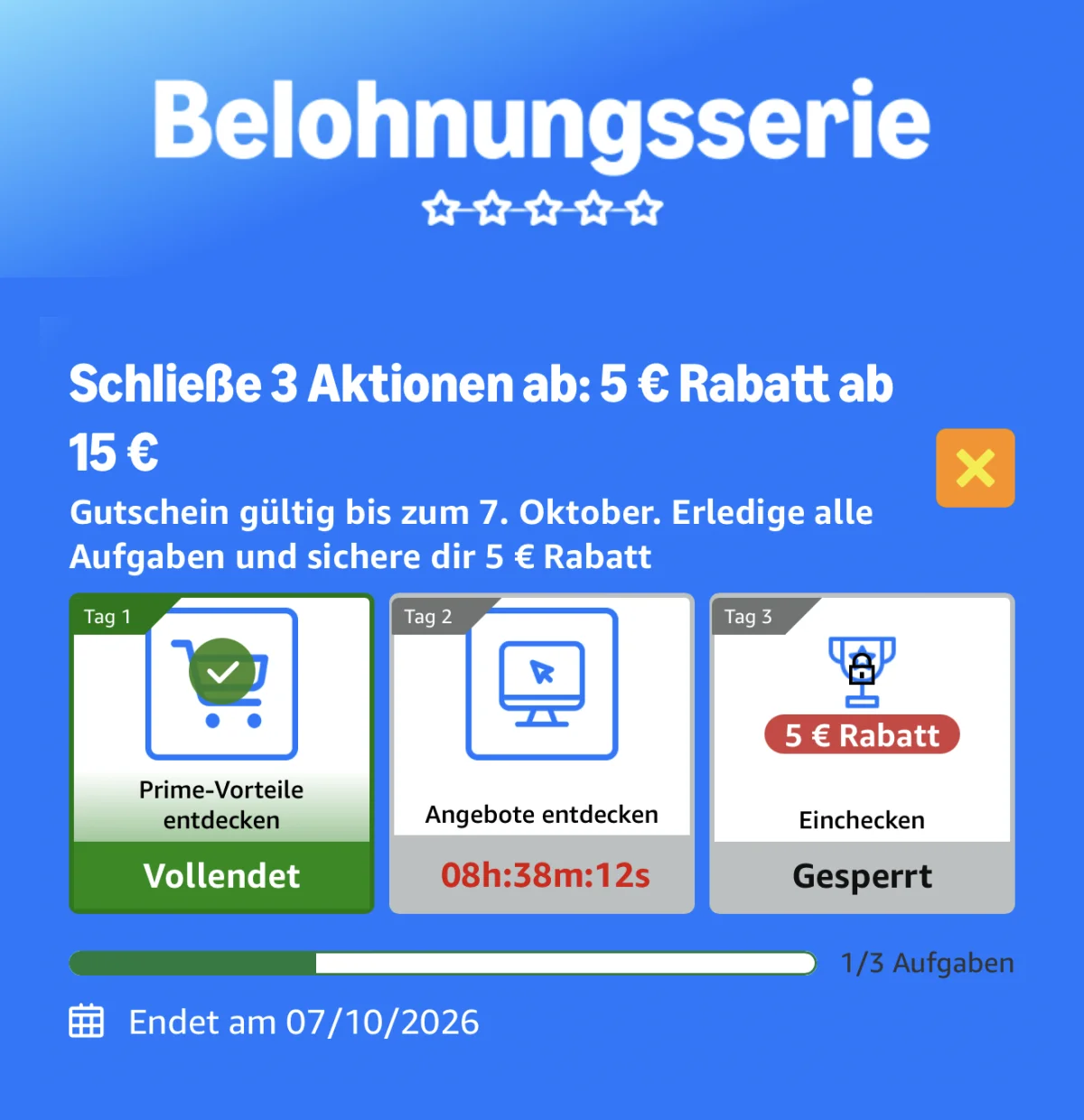 Gratis Amazon 5 € Gutschein ab 15 € über die App sichern