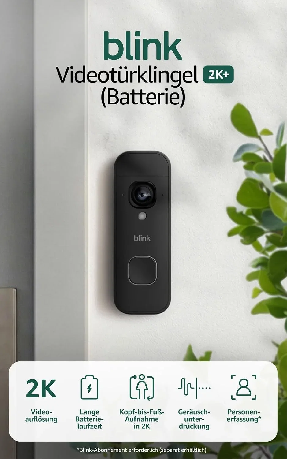 Blink Videotürklingel 2K+ Erweiterung (2 Farben)