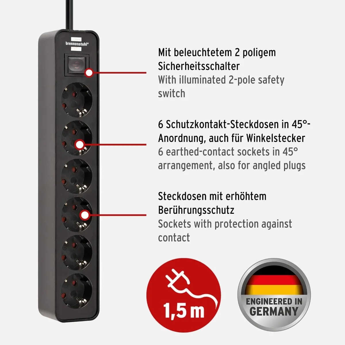 Brennenstuhl Ecolor Steckdosenleiste 6-Fach