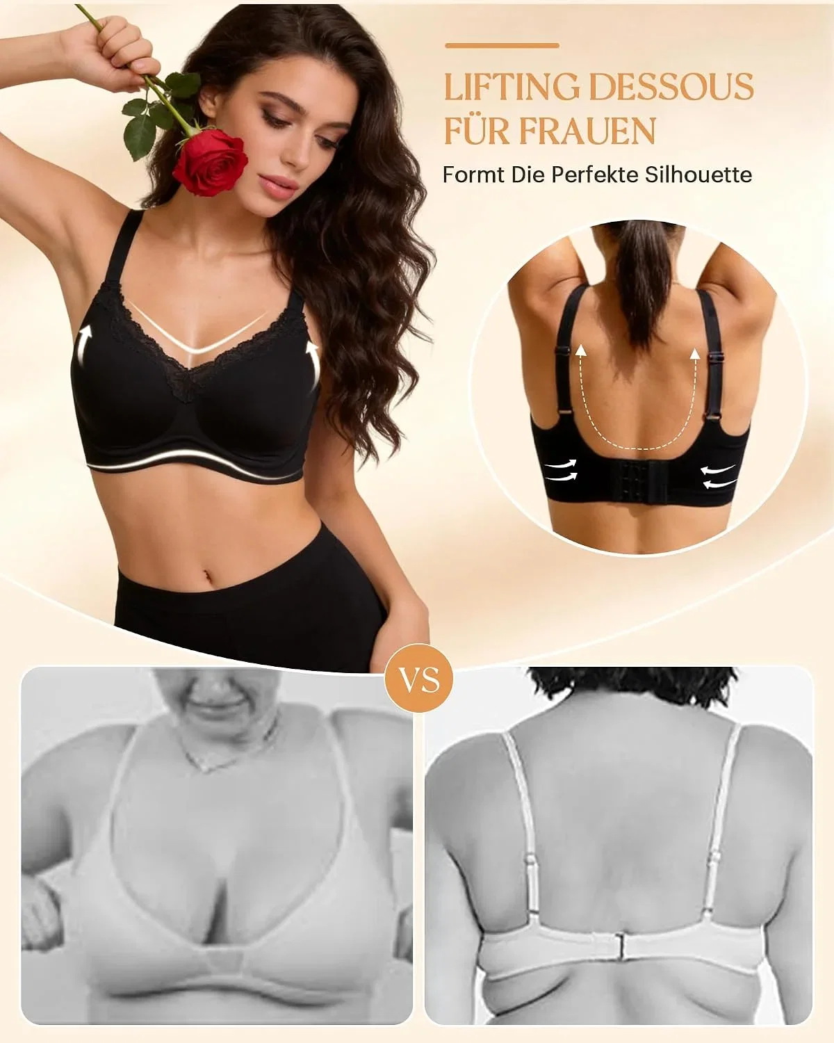 Bresdk BH Damen ohne Bügel Bralette
