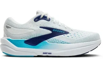 Seitenansicht Brooks Ghost Max 3 Laufschuh in Weiß und Blau