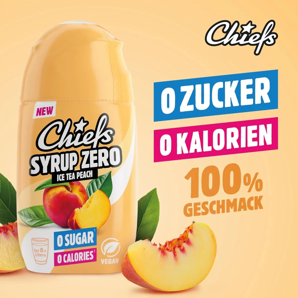 CHIEFS Syrup Zero Peach Ice Tea (65ml -Zuckerfrei)