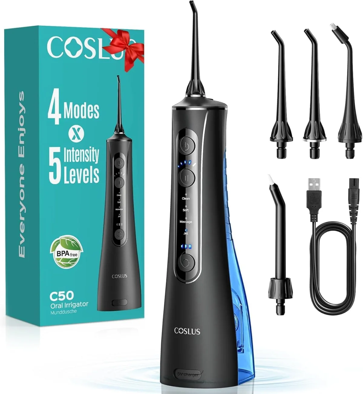 COSLUS C50 Kabellose Munddusche 2026 (3 Farben)