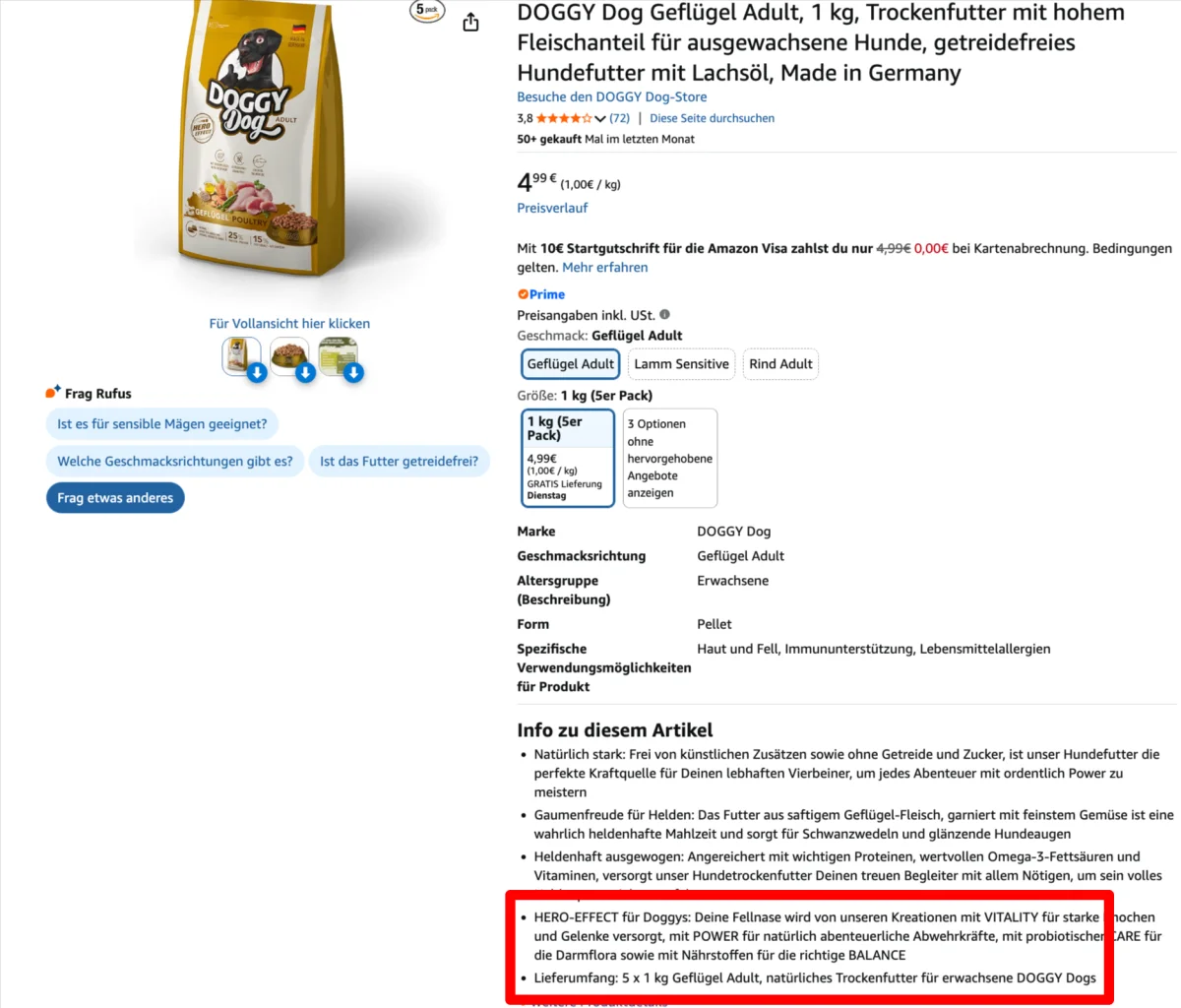 Preisfehler: DOGGY Dog Geflügel Adult Trockenfutter (5kg)
