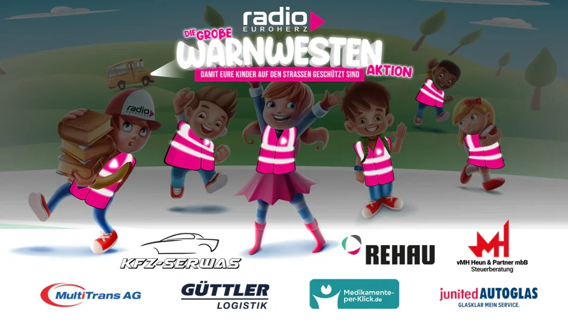 Gratis Warnwesten für Kinder: Radio Euroherz verteilt sie kostenlos