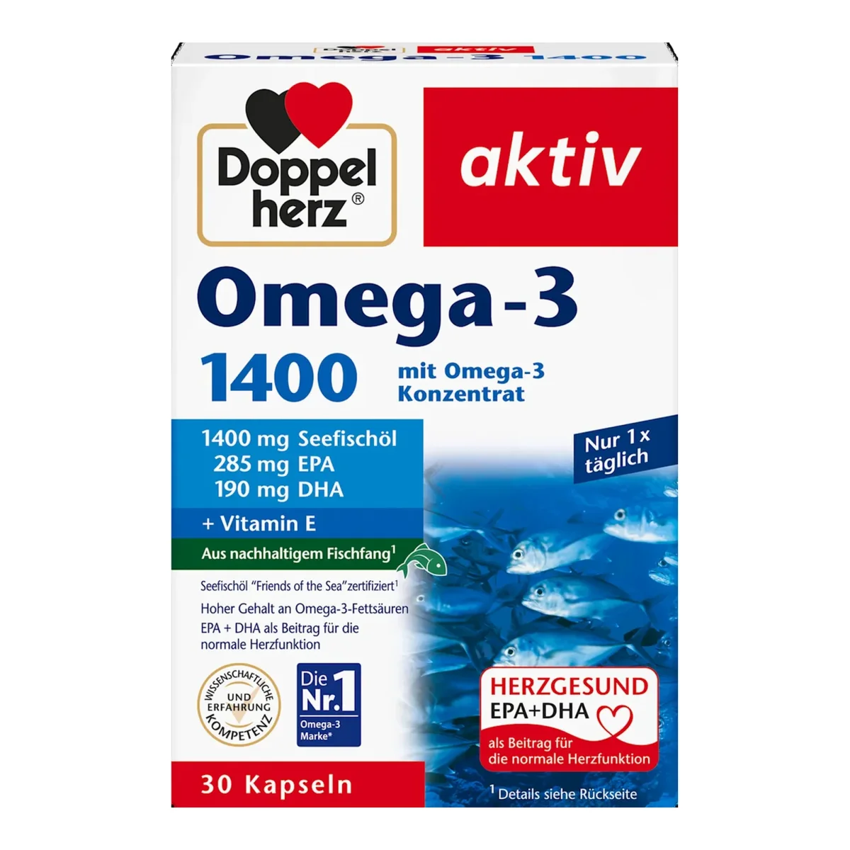 3x Doppelherz Omega-3 1400 mit Omega-3-Konzentrat