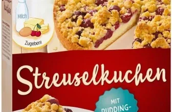 Dr. Oetker Streuselkuchen Backmischung mit Pudding-Creme und Kirschen