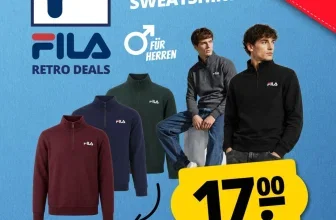 FILA Retro Deals: Herren 1/4-Zip Sweatshirts mit 77% Rabatt für 17,00 € statt 74,99 €