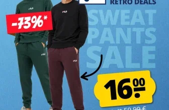 FILA Retro Deals: Herren Trainingshose für 16,00 € statt 59,99 €. Rabatt von 73 % auf Sweatpants.