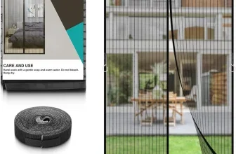 Schwarzes magnetisches Fliegengitter mit Klettverschluss, Befestigungsmaterial und Anleitung